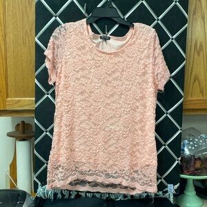 Lace peach colored top